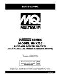 Multiquip HHXG5 User's Manual