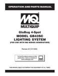 Multiquip gb43sc User's Manual