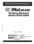 Multiquip Drums MTR-35HS User's Manual