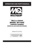 Multiquip Drums MT75HS User's Manual