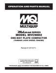 Multiquip MVC98D2 User's Manual