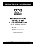 Multiquip G-55H User's Manual