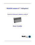 Multi-Tech Systems MultiConnect Adapter Serial-to-Ethernet Adapter with IP User's Manual