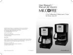 Mr. Coffee JWX3 User's Manual