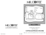 Mr. Coffee ECM21 User's Manual
