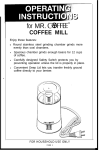 Mr. Coffee COFFEE MILL User's Manual