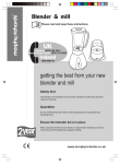 Morphy Richards Blender & mill User's Manual