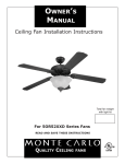 Monte Carlo Fan Company 5OR52XXD User's Manual