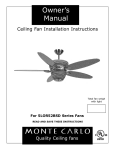 Monte Carlo Fan Company 5LOR52BSD User's Manual