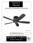 Monte Carlo Fan Company 5EG60XX Series User's Manual