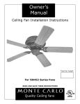 Monte Carlo Fan Company 5DH52 User's Manual