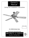 Monte Carlo Fan Company 5CZ52 User's Manual