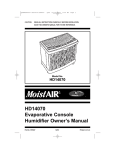 MoistAir HD14070 User's Manual