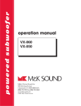 MK Sound VX-850 User's Manual