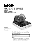 MK Diamond Products Saw MK-170 User's Manual