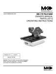 MK Diamond Products Saw 157243 User's Manual