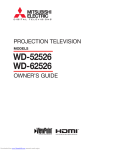 Mitsubishi Electronics WD-62526 User's Manual