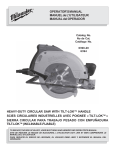 Milwaukee HEAVY-DUTY CIRCULAR SAW User's Manual