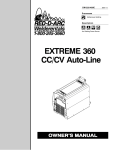 Miller Electric EXTREME 360 User's Manual