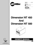 Miller Electric Dimension NT 450 User's Manual