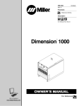 Miller Electric Dimension 1000 User's Manual