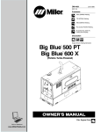 Miller Electric Big Blue 500 PT User's Manual