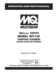 Mikasa MT-74F User's Manual