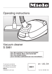 Miele Vacuum Cleaner S 5981 User's Manual