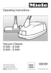 Miele S 500 User's Manual