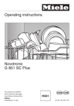 Miele NOVOTRONIC G 851 SC Plus User's Manual
