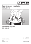 Miele DA 390-5 Operating and Installation Instructions