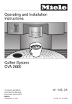 Miele Coffeemaker CVA 2660 User's Manual