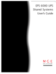 MGE UPS Systems EPS 6000 User's Manual