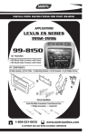 Metra Electronics LEXUS 99-8150 User's Manual