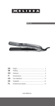 Melissa Hair Straightener 635-124 User's Manual