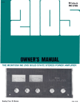 McIntosh MC-2105 User's Manual