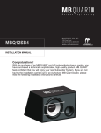 MB QUART MBQ12SB4 User's Manual