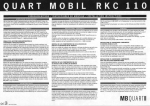 MB QUART RKC110 User's Manual