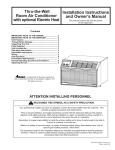 Maytag Thru-the-Wall Room Air Conditioner User's Manual