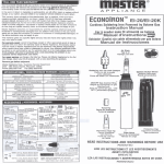 Master Appliance ECONOIRON EI-20K User's Manual