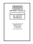 Manley Labs 500/200 WATT MONOBLOCK AMPLIFIER User's Manual