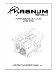 Magnum Boots PORTABLE GENERATOR MPG 3800 User's Manual