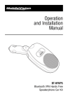 Magnadyne MobileVision BT-HFKP5 User's Manual
