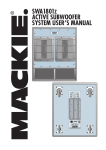 Mackie SWA1801z User's Manual