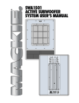 Mackie SWA1501 User's Manual