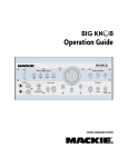 Mackie Big Knob Studio Command System User's Manual