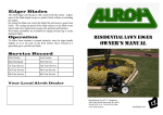 M.E.Y. Equipment ALROH EDGER User's Manual