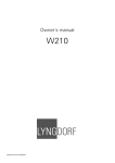 Lyngdorf Audio W-210 User's Manual