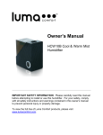 Luma Comfort Humidifier HCW10B User's Manual