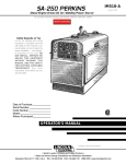 Lincoln Electric PERKINS SA-250 User's Manual